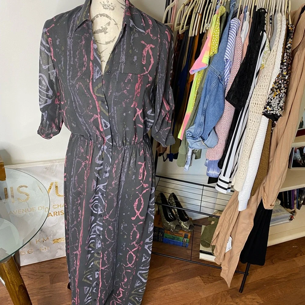 Purple button down maxi dress - Picture 1 of 4